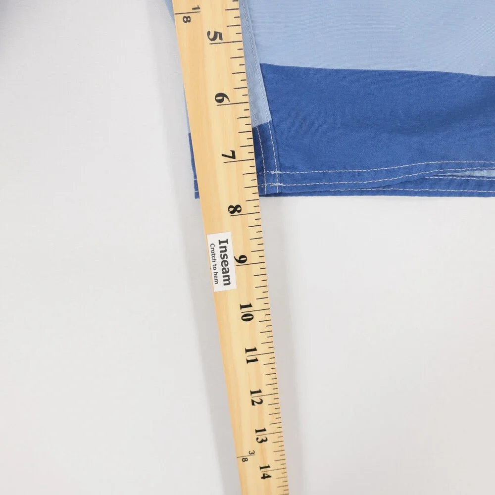 Patagonia Minimalist Wavefarer Board Shorts Mens 31 Blue Striped Swim Trunks
